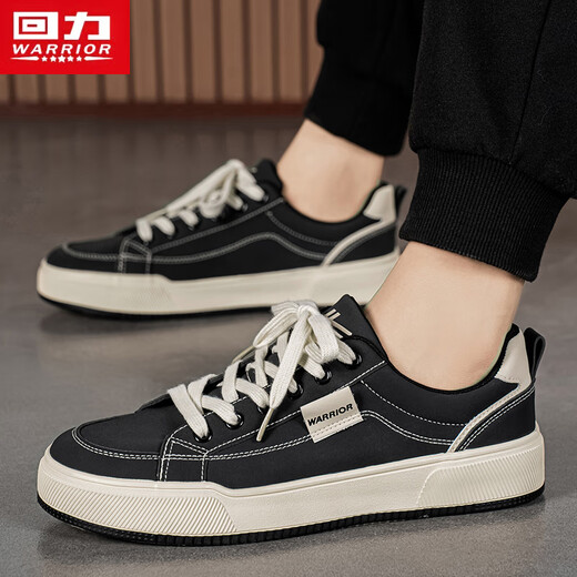 Krieger Männerschuhe Klassische Sport und lässige Schuhe atmungsaktive Brettschuhe Herren -Leinwandschuhe J403MJ Black 42