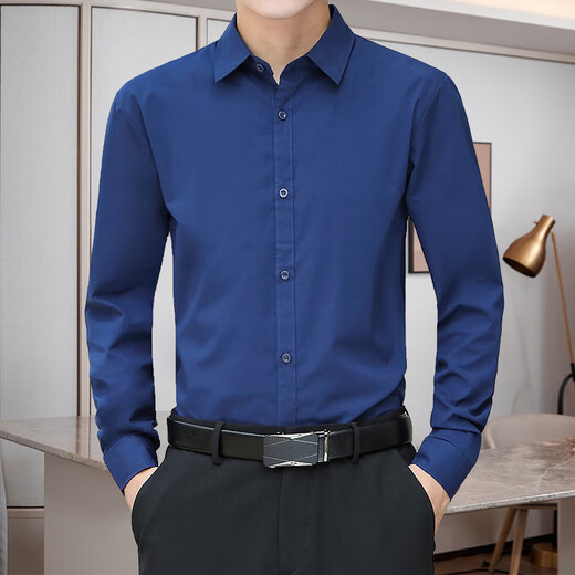 CEXI Langarmed White Herren-Hemd Sommer Lose Jacke lässig und vielseitig Inch Shirt Kleider.