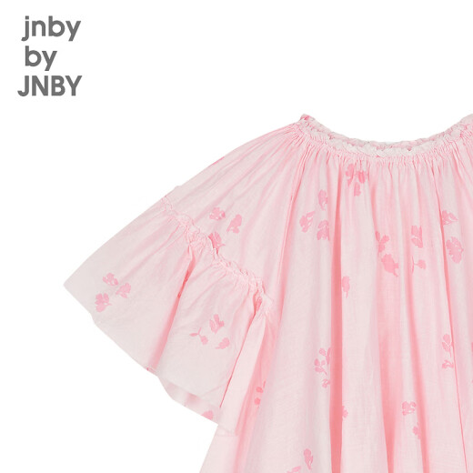 
jnby by JNBY new Jiangnan cloth children's clothing casual short-sleeved dress 24 autumn girls 1O8G17580 690/mixed powder 100cm