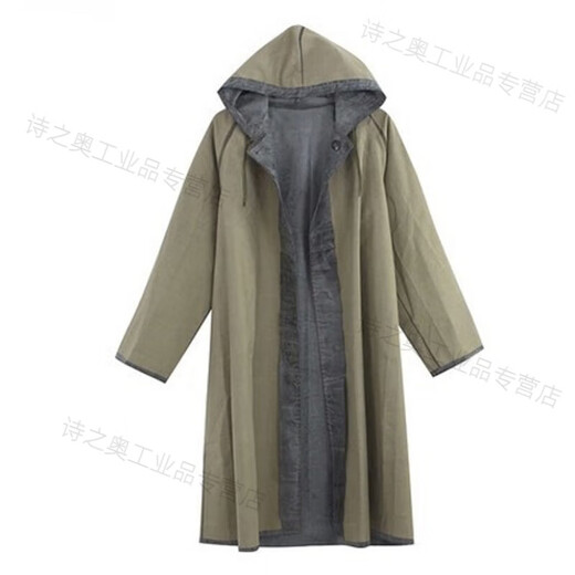 
87 outdoor rubber canvas vintage one-piece raincoat green flood control and rescue coal mine labor protection rain poncho thickened Q1SN6636 one-piece lengthened hooded length 1 meter 45 XL