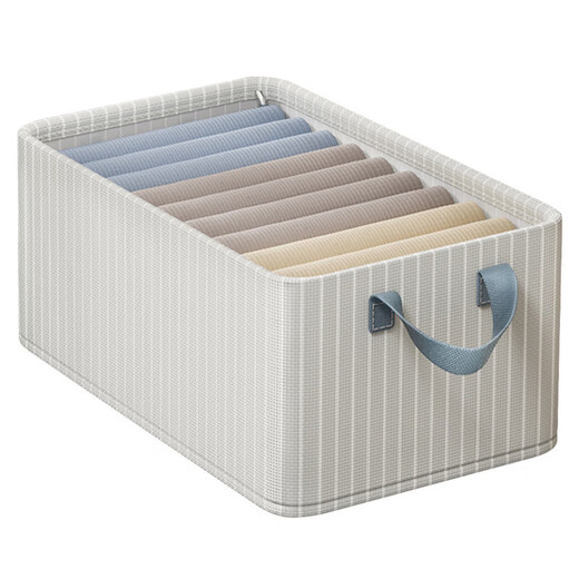 Housekeeper Oxford cloth striped storage basket storage box home wardrobe organization artifact dormitory storage box clothes basket large capacity rice stripe steel frame 1 pack