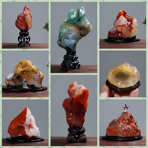 玛瑙原石摆件0风凌石戈壁石彩玉太湖石灵璧奇石吊坠手串项链 A1-6 Z-693