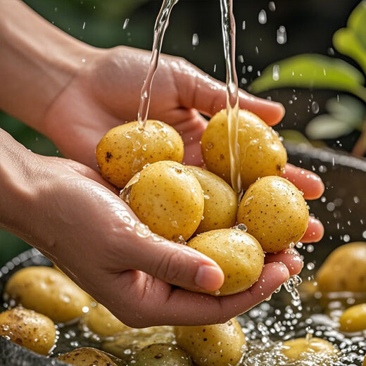 Enshi small potatoes, sun-dried, freshly dug, yellow-skinned mini potatoes, glutinous alpine potatoes, Marco potatoes, 2Jin Jin equals 0.5kg - large fruit - duck egg size (with box)