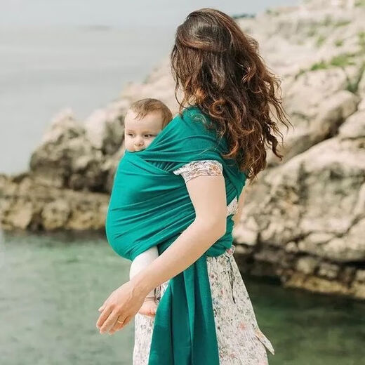昙蓓漫婴儿背带抱娃解放背带横前抱式新生幼宝宝外出简易轻便前后两 青色系列