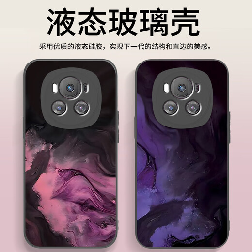 斯美 适用荣耀magic6手机壳荣耀magic5pro液态玻璃保护套至臻版新款创意镜头全包防摔烟云男女网红潮牌 Magic5Pro【石墨灰-烟云青A724】+膜 液态玻璃壳