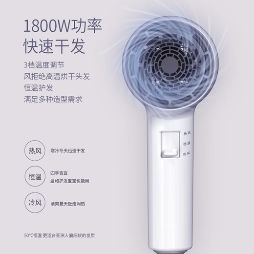 Ruiwo wall-mounted hair dryer for home and hotel special bathroom hair dryer bathroom toilet high-power low-noise negative ion quick-drying hair dryer wall-mounted hotel hair dryer wall-mounted Yishang white gray - high power 1800W