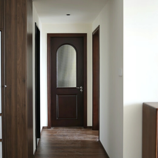 Chongqing Xiaoxiao Wooden Door New Chinese Style Retro Paint Changhong Glass Door Silent and Environmentally Friendly Solid Wood Composite Paint