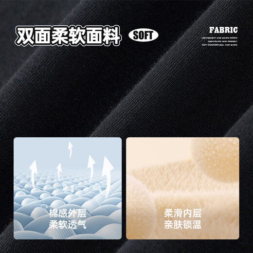 CAMEL Men's Gray Sweatpants Men's Autumn Knitted Cotton Feel Loose Casual Pants Tie-Leg Sweatpants M14CA5E629