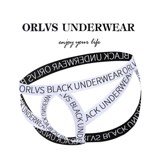 ADANNU new spot men's thong sexy sexy youth double underpants men black M