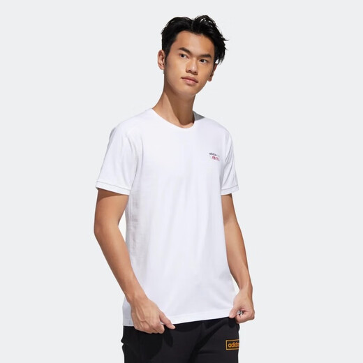 阿迪达斯（adidas）【京东奥莱】男装潮流时尚舒适透气运动休闲圆领短袖T恤 GK1483 GK1483 L