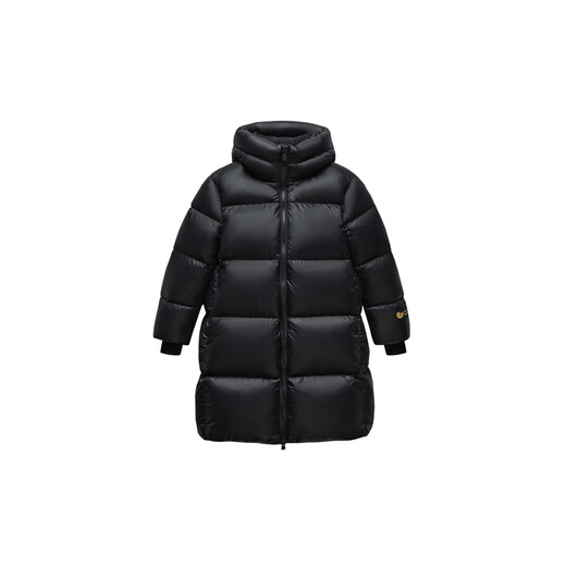 Mini Balabala Hi2.0 Fever and Cold Resistant Down Jacket for Boys and Girls, Parent-Child Long Down Jacket, Black 90001, Long 150