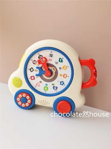 Children's Learning Clock Early Education Toy Music Learning Machine Time Enlightenment Baby Toy 1-3 Years Old Clock Enlightenment Early Education Machine English Version
