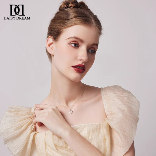 DAISY DREAM999 Pure Silver Little Prince Wheat Ear Necklace Women's Light Luxury Niche Necklace Temperament Clavicle Chain High-end Girlfriend Gift Micro-Inlaid Wheat Ear Necklace Whole Body 999 Silver