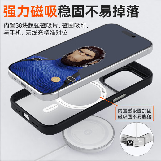 Mr. Blue Ingwer anwendbar auf Apple 14Promax Mobile-Handy-Hülle Magsafe Wireless hautempfindlicher magnetisches Silikon iPhone14Promax Anti-Fall-Schutzhülle [elegantes Schwarz]