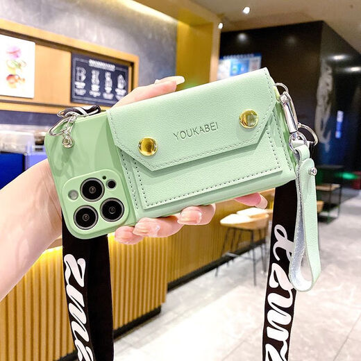 派钦vivoy100手机壳y35s17软壳防摔x90sy78斜挎挂绳s16零钱卡包y52sy3 墨绿色双层零钱包+手绳+斜挎背带 其他型号拍下联系客服备注