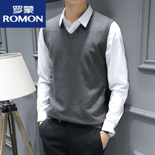 Romon Fashion Urban Men's Listed Vest Vest Owumn и зимний свитер без рукавов.