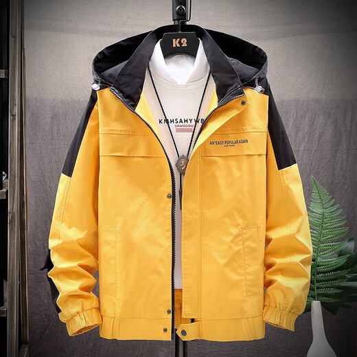 
Cotton jacket men's spring and autumn jacket men's Korean style men's clothing plus velvet sports and casual clothes men's trendy jacket 9902 khaki XL