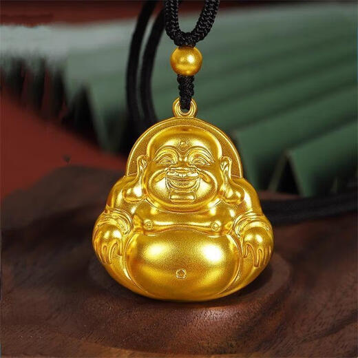 Fat Donglai's same style small golden Buddha pendant for women 2024 Vietnamese sand l gold Maitreya Buddha pendant golden big belly Tathagata Buddha Tathagata Buddha male small golden Buddha