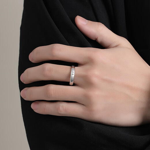 Chinese gold six-character mantra pure silver ring men's plain ring ring live boy birthday gift for boyfriend and husband anniversary six-character mantra pure silver ring Jingsuda