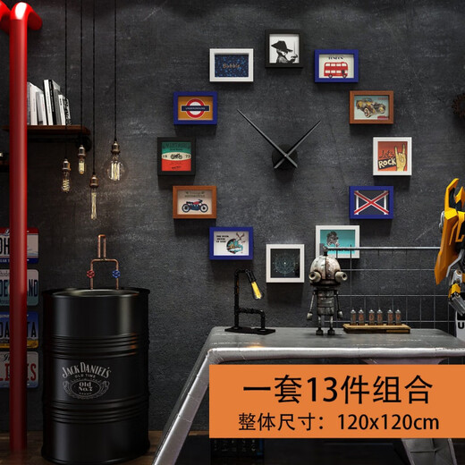 Vinoya Foto Wand kreative personalisierte Wanddekoration Retro Industrial Style Bar Wanddekoration Milk Tea Shop Barbecue Hotel Hanging Accessoires 19 Stück Kombination 2694 Modelle