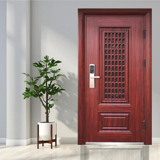 勤凯红色气窗甲级通风安全门进户门子母门家用透气门门中门防盗门 1970*860 裸门价