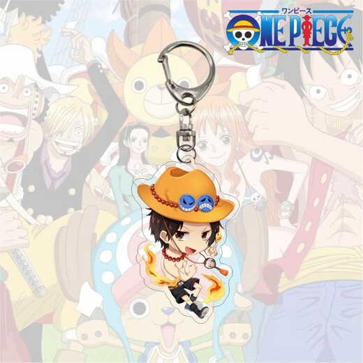Une pièce acrylique Luffy Joe Barro Zoro Ace Sanji Sabo tasse sac à dos pendentif porte-clés chaîne 15906 une pièce hauteur 5.5 CM