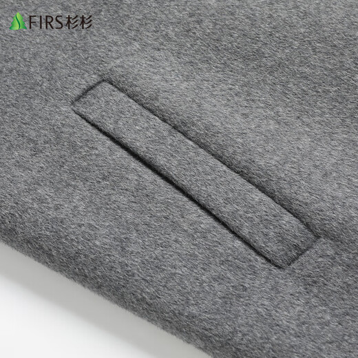 Shanshan [100% lana] Cazón de lana de doble cara otoño e invierno Long Breakbreak Break Coat Men's Black M
