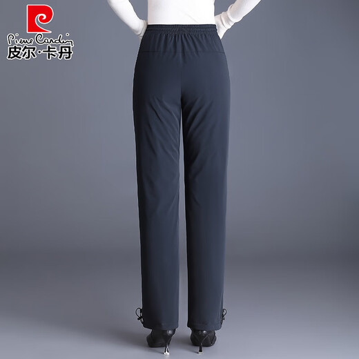 Pierre Cardin 2025 new down pants for women to wear in winter - 40 degrees below zero, goose down, middle-aged and elderly, high-waisted, large cotton, Northeastern mom, black, elasticated and removable, M, weight 100~110Jin Jin equals 0.5kg, fill power 850+