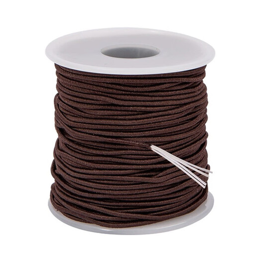 Maimeide Bracelet Elastic Cord Core-Spun Beaded Rope Play Rubber Band Buddha Bead Thread Bracelet Rope Diamond Star Moon Bodhi Rope Brown Color Core-Spun Elastic Cord-1.0mm-35m