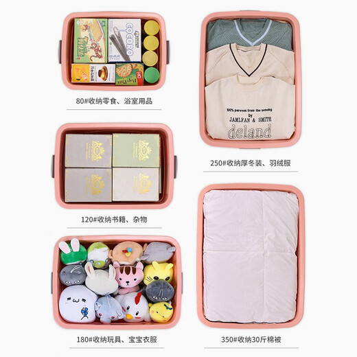 Chenzhi Shangpin Storage Box Extra Large Plastic Box for Household Products Wholesale Storage Box Clothes Storage Box Dormitory Thickened Organizing Box Crystal Blue 350# (Length 80* Width 59 Height 48cm)