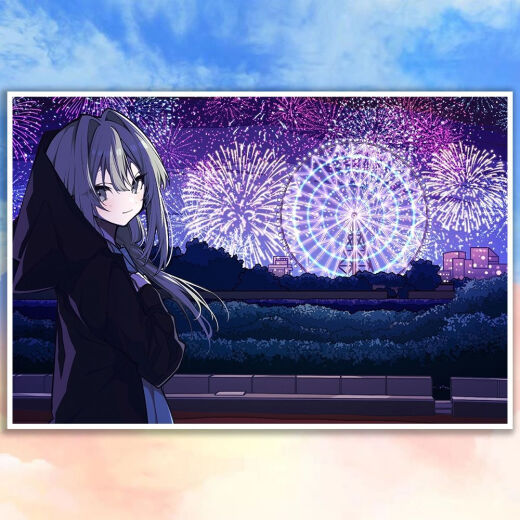 
Taoli Family Healing Bright Fireworks Landscape Puzzle 1000 pieces with photo frame for adult children's educational toys and gifts decorative paintings. Bright Fireworks-M2687 500 pieces puzzle (gift box) for poster