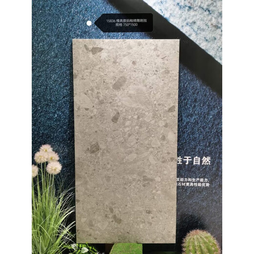 溥畔何健弓定制大颗粒水磨石瓷砖精雕水磨石地砖防滑通体砖 15838 750X1500