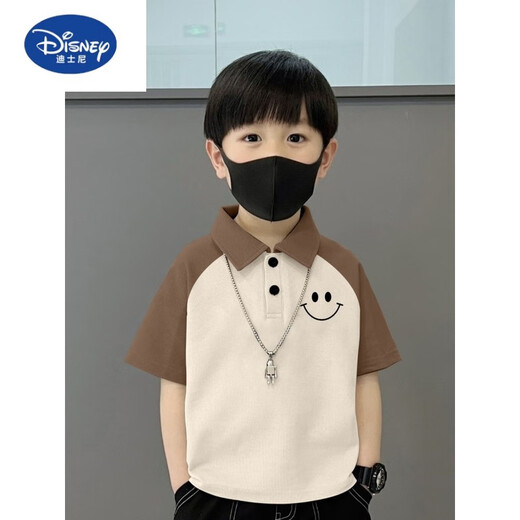 Disney Pure Cotton Polo-Hemd Kurzärärmelte T-Shirt für Kinder Sommer Neue mittelgroße Kinder LOSSEN LOSSEN TOPPE