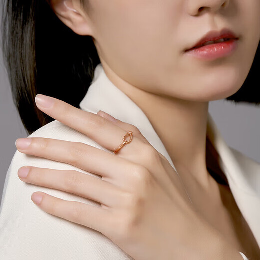 Trendy Acer to Simple Finger Buckle 18K Gold Ring for Women Rose Gold Color Gold Bracelet Stackable Ring Buckle for Girlfriend’s Birthday Gift No. 15