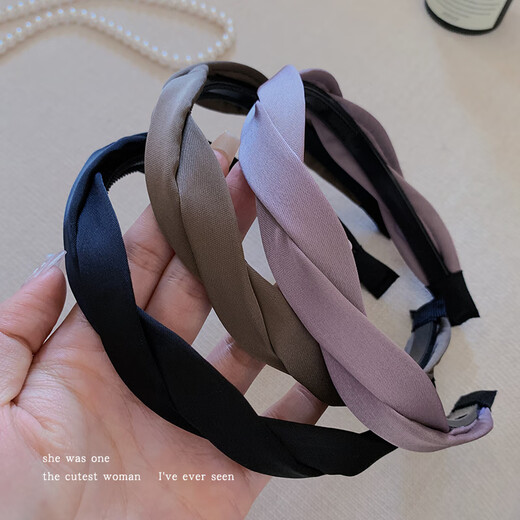 Morning Star Hairband Women's 2025 New Headband Hair Bundle High-end Western Style Fashion Pressed Hairpin Washing Hairpin Headband Hair Accessory Pink Purple