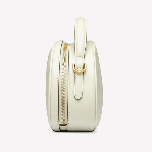 皮尔卡丹（pierre cardin）头层牛皮手提包女士单肩包时尚百搭女包包斜挎包大容量女包送女友 米色 215*80*155（mm）