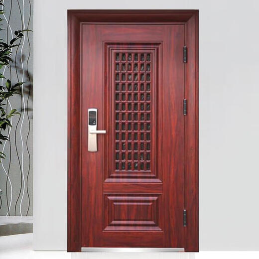 勤凯红色气窗甲级通风安全门进户门子母门家用透气门门中门防盗门 1970*860 裸门价