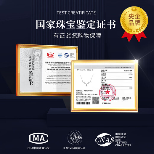 China Gold (CHINA GOLD) Diamond Platinum Necklace for Women Platinum One Deer Has You Pendant Birthday Gift for Girlfriend and Wife Wedding Anniversary Practical Engraving-Platinum One Deer Has You Diamond Necklace