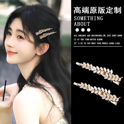Hongyun Nachahmung Diamant Weizenohr Clip Damen Seitenclip kleine frische Haarspange Temperament Haarspange Stirnband Pony Clip gebrochene Haarspange Weizenohr Seitenclip ein Paar F147