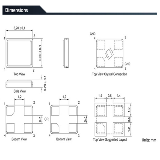 Lanshi passive crystal oscillator chip crystal oscillator crystal high precision 3225 16MHZ (100 pieces)