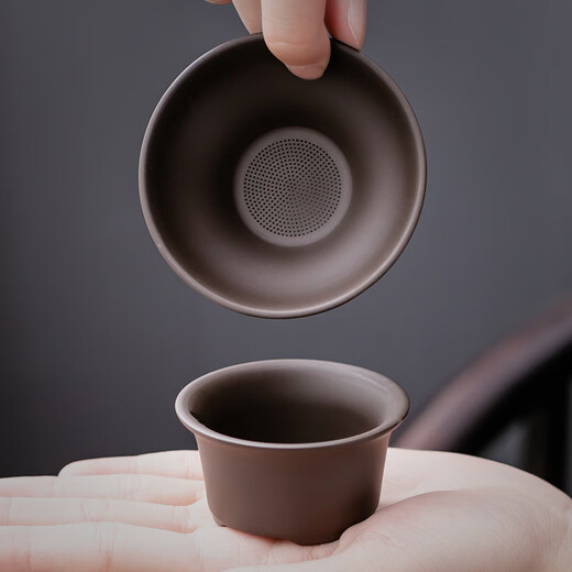 Yuantao kiln tea drain white porcelain all-ceramic hole integrated tea filter ceramic tea net stainless steel tea separator tea filter tea purple sand tea drain ordinary base