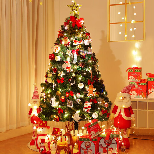 Abaoli Christmas tree home package encrypted diy luminous large ornaments shopping mall store ins Christmas decoration 180cm