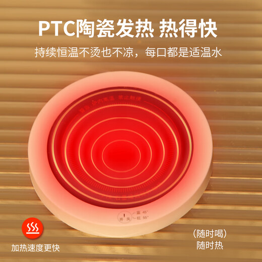 CLCEY猫咪恒温饮水机饮水器酸奶机水碗加热猫喝水喂食喂水神器猫碗冬天 【350ml】雪域白喵陶瓷碗+多档温