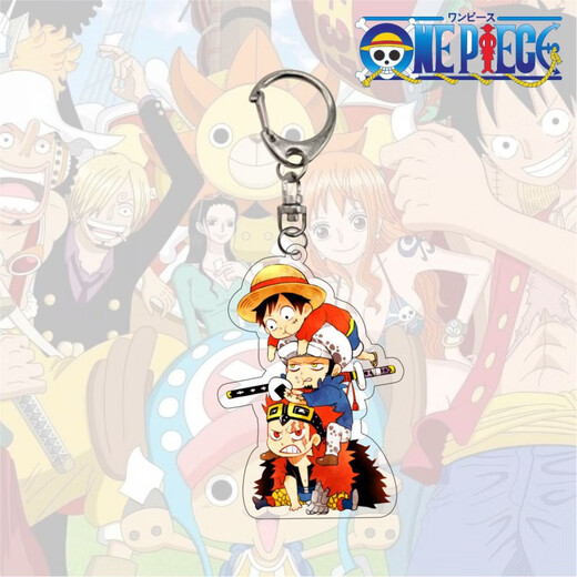 Une pièce acrylique Luffy Joe Barro Zoro Ace Sanji Sabo tasse sac à dos pendentif porte-clés chaîne 15906 une pièce hauteur 5.5 CM