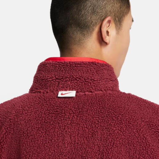 Nike (Nike) Jacket Men's Clothing Spring 2025 CNY Dragon Year Limited New Tre-Hook Imitation Lamb Standing Collar Sports Casual Clothing FZ6194-677 Rojo L