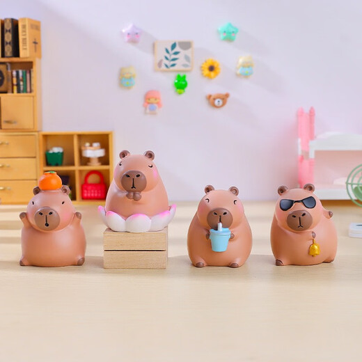 SHANPO (SHANPO) girls birthday gift practical niche high-end Capibala blind box capybara hand desk table decoration small ornaments Capibala blind box 8 non-duplicate