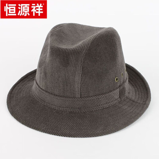 Hengyuanxiang älterer Hut Herren Winter im Freien Samthut Mode Jazz Hut im Freien Winterhut mittleren und älterer Top-Hut-Lichtkastanien L (58-60 cm)
