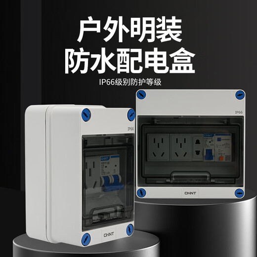 Chint NEX5-F10400 waterproof strong current box circuit breaker waterproof box outdoor rainproof distribution box surface-mounted 4 circuits (empty box)