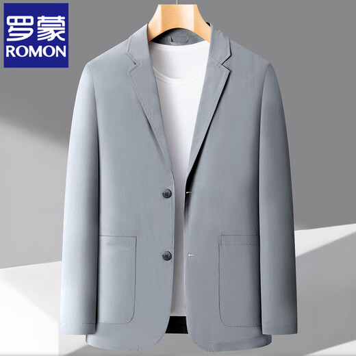 罗蒙（ROMON）冰丝防晒西服男士2025夏季新款休闲透气单西外套薄款西装上衣 浅绿色 XL