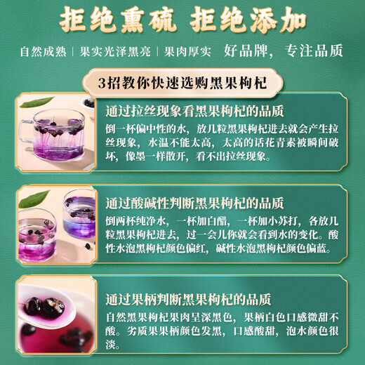 
Li Shizhen Black Fruit Wolfberry 80g Medium-sized fruit black Wolfberry Tea wine Ningxia originated in wild growth nourishes liver and kidneys, and is good for the eyes